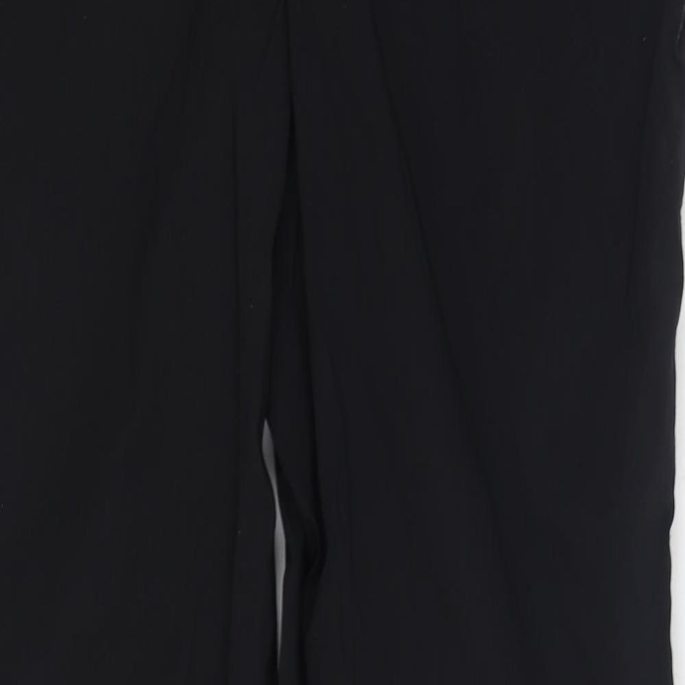 Crivit Mens Black Polyester Rain Trousers Trousers Size 38 in L32 in Regular Zip - Zip Off Legs