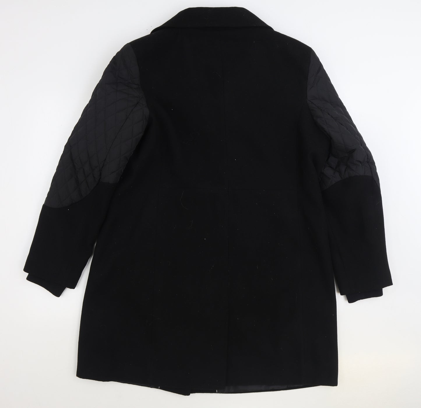Marks and Spencer Womens Black Overcoat Coat Size 18 Zip