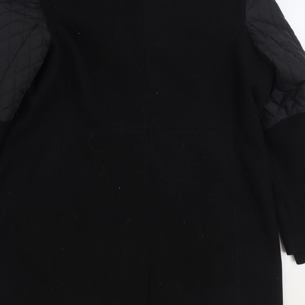 Marks and Spencer Womens Black Overcoat Coat Size 18 Zip