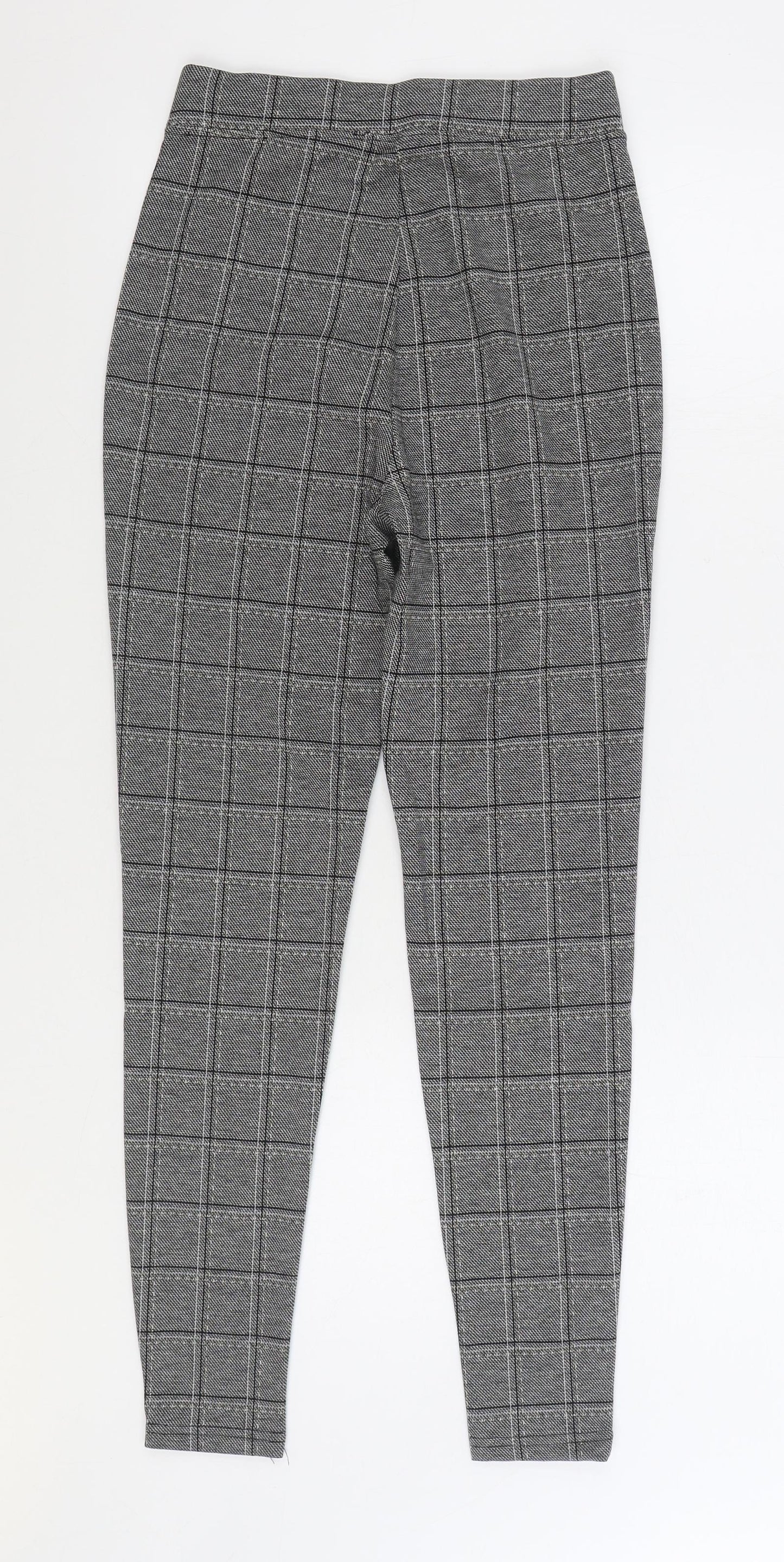 Very Womens Black Plaid Viscose Jegging Trousers Size 8 L28 in Regular