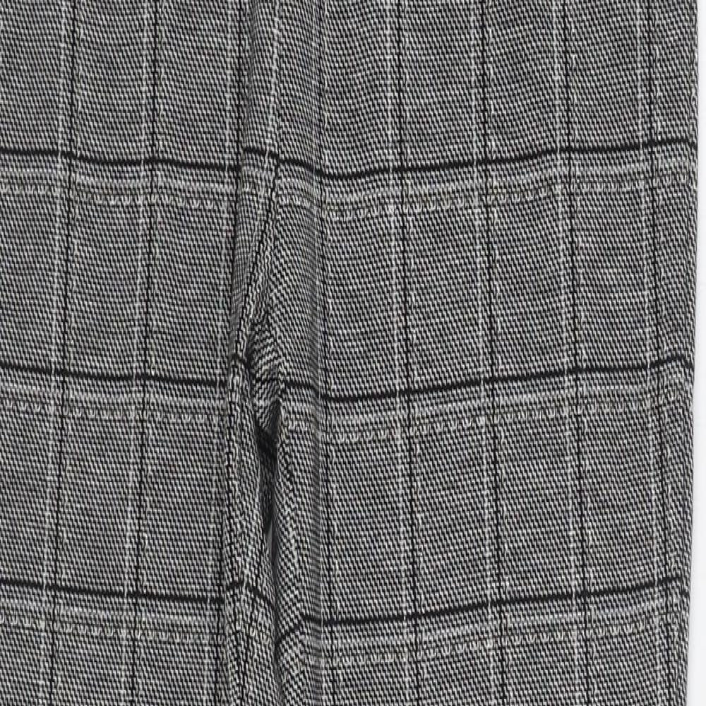 Very Womens Black Plaid Viscose Jegging Trousers Size 8 L28 in Regular