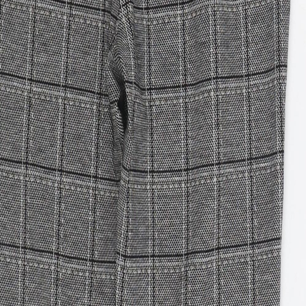 Very Womens Black Plaid Viscose Jegging Trousers Size 8 L28 in Regular