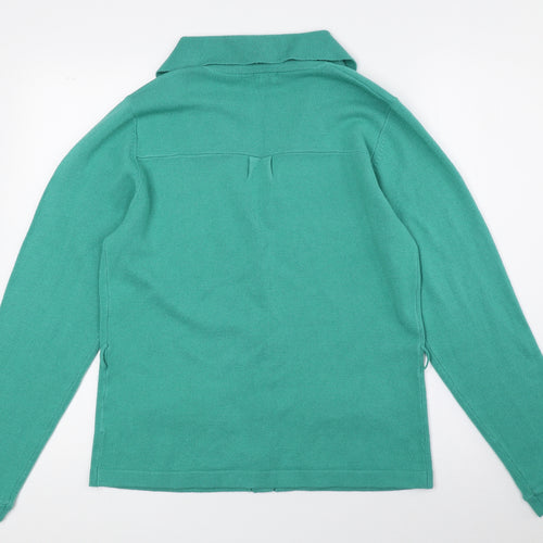 Filati Womens Green V-Neck Cardigan Jumper Size L
