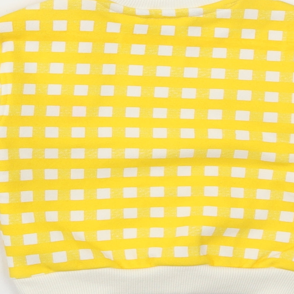 Leigh Tucker Baby Yellow Check Cotton Pullover Jumper Size 3-6 Months Button - Bon Temps