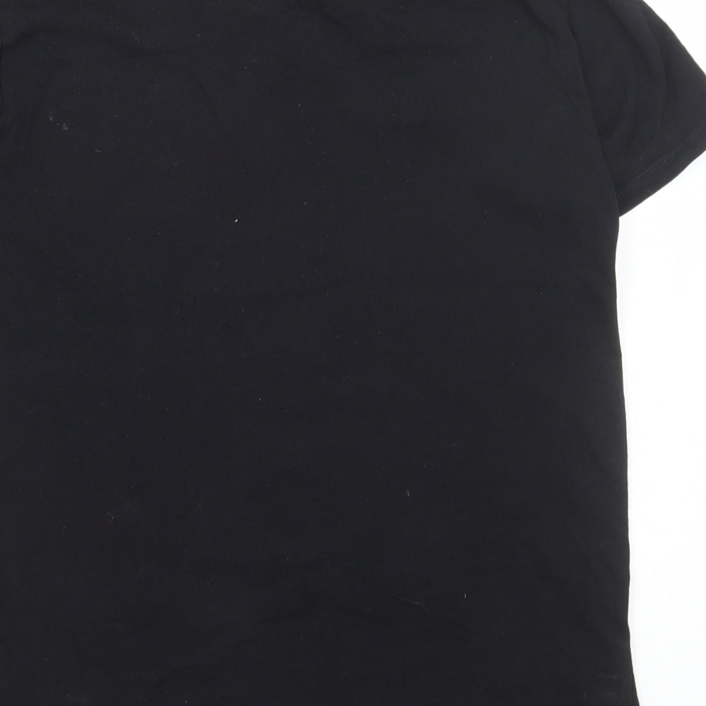 Pep & Co Boys Black Cotton Basic T-Shirt Size 12-13 Years Round Neck Pullover - Dinosaur