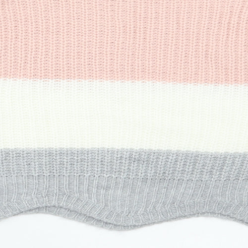 Cameo Rose Womens Multicoloured Square Neck Acrylic Pullover Jumper Size M - Colourblock