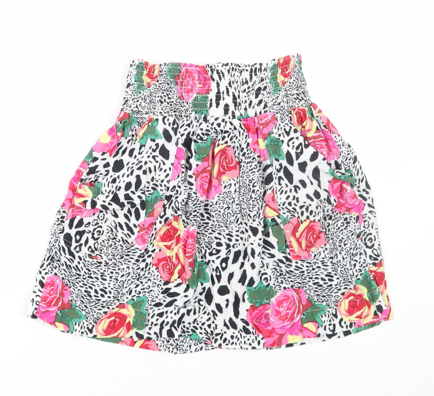 River Island Womens Multicoloured Animal Print Polyester Mini Skirt Size 10 Zip - Floral