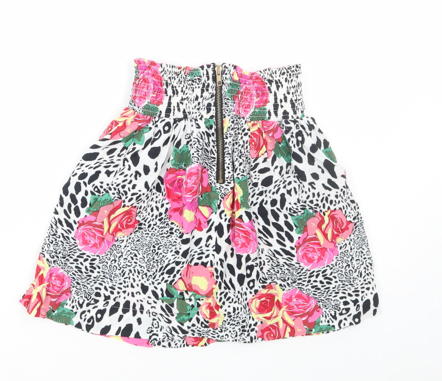 River Island Womens Multicoloured Animal Print Polyester Mini Skirt Size 10 Zip - Floral