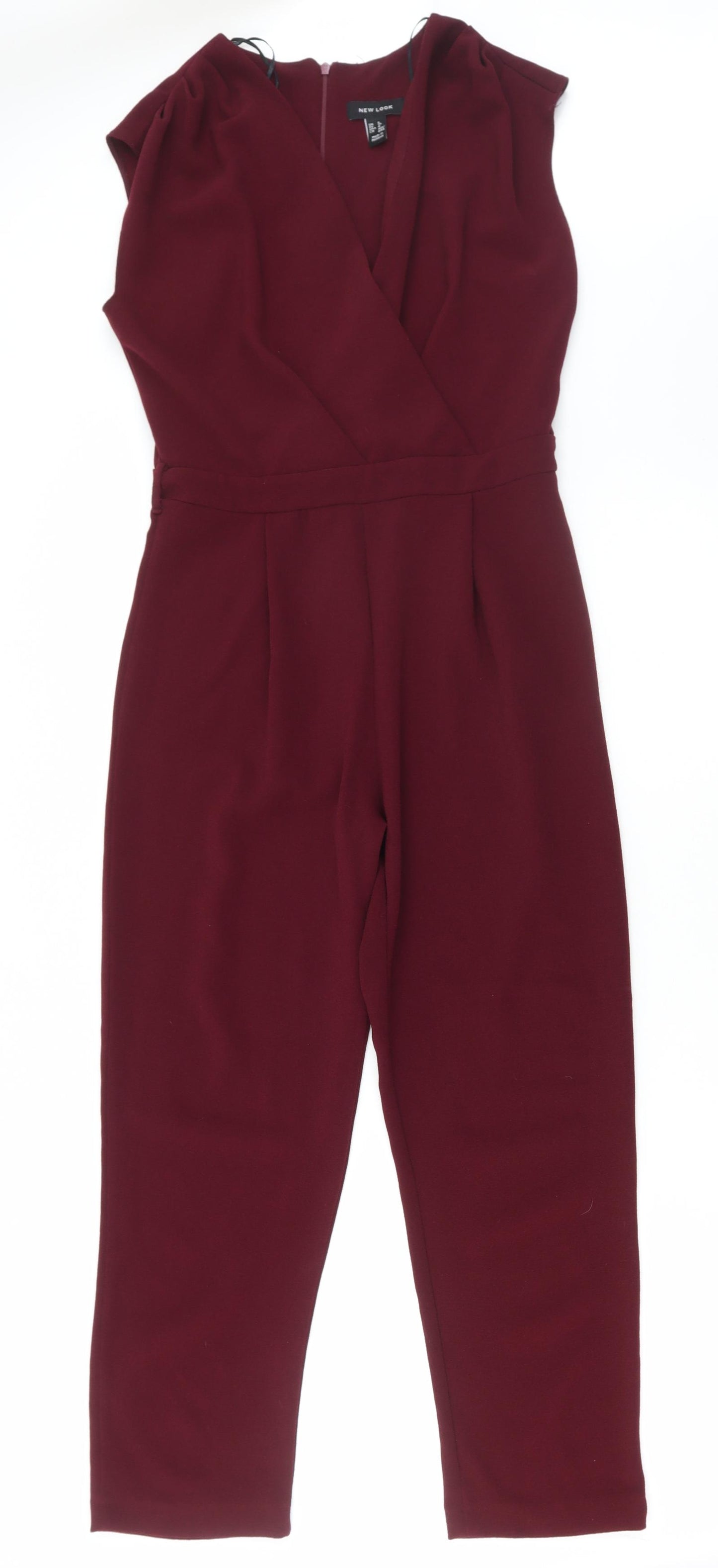 New Look Womens Red Polyester Jumpsuit One-Piece Size 8 L25 in Zip