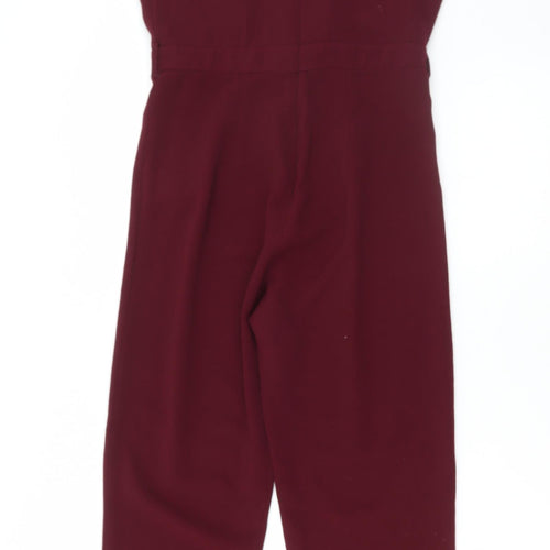 New Look Womens Red Polyester Jumpsuit One-Piece Size 8 L25 in Zip