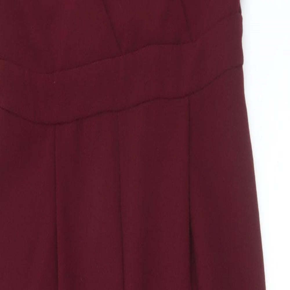 New Look Womens Red Polyester Jumpsuit One-Piece Size 8 L25 in Zip