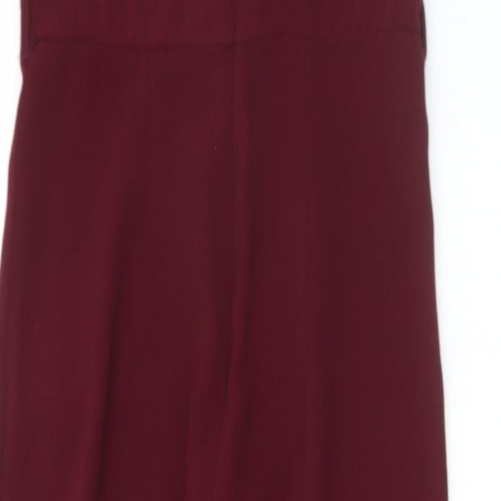 New Look Womens Red Polyester Jumpsuit One-Piece Size 8 L25 in Zip
