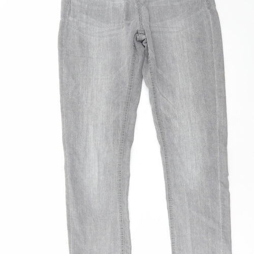 Denim & Co. Womens Grey Cotton Skinny Jeans Size 12 L32 in Regular Zip