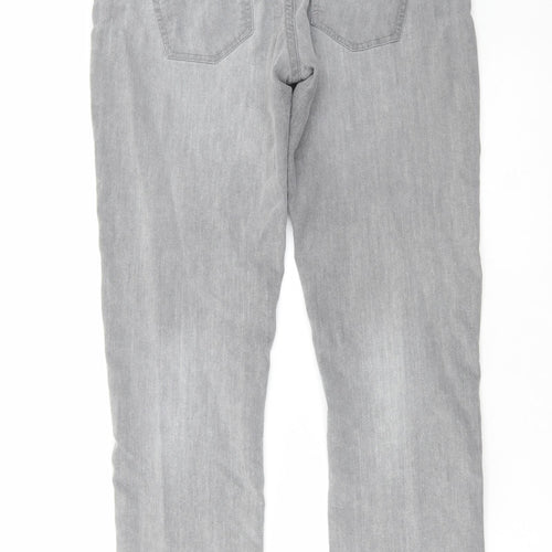 Denim & Co. Womens Grey Cotton Skinny Jeans Size 12 L32 in Regular Zip