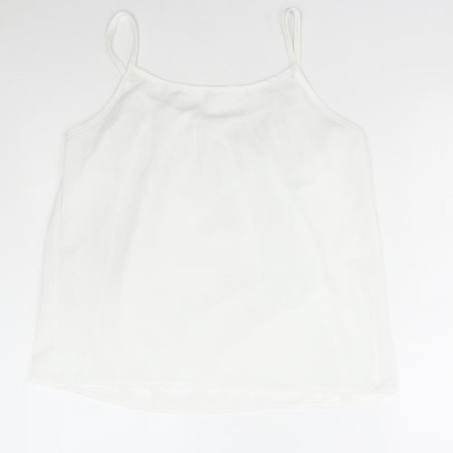 Preworn Womens White Polyester Camisole Tank Size 3XL Scoop Neck