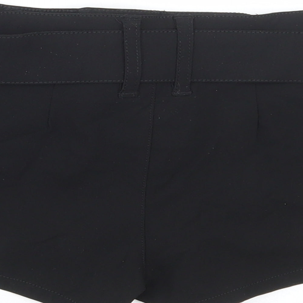 Divided by H&M Womens Black Viscose Hot Pants Shorts Size 4 Regular Zip