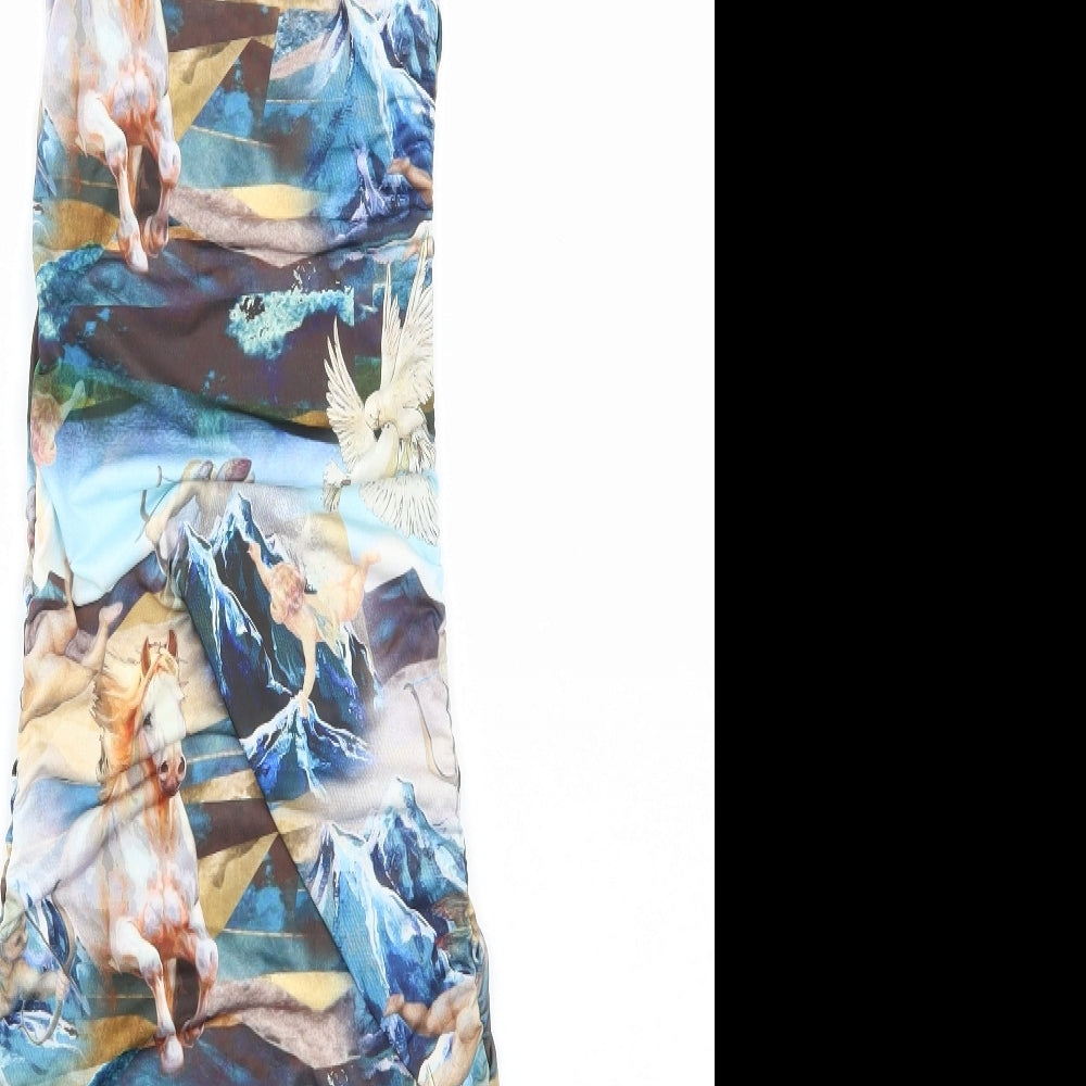 PRETTYLITTLETHING Womens Multicoloured Geometric Polyester Bodycon Size 4 Sweetheart Pullover - Cherub