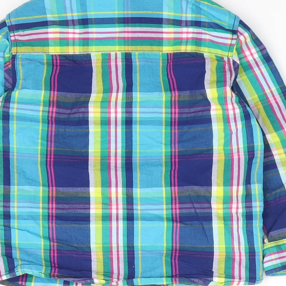 NEXT Boys Multicoloured Plaid 100% Cotton Jersey Button-Up Size 18-24 Months Collared Button