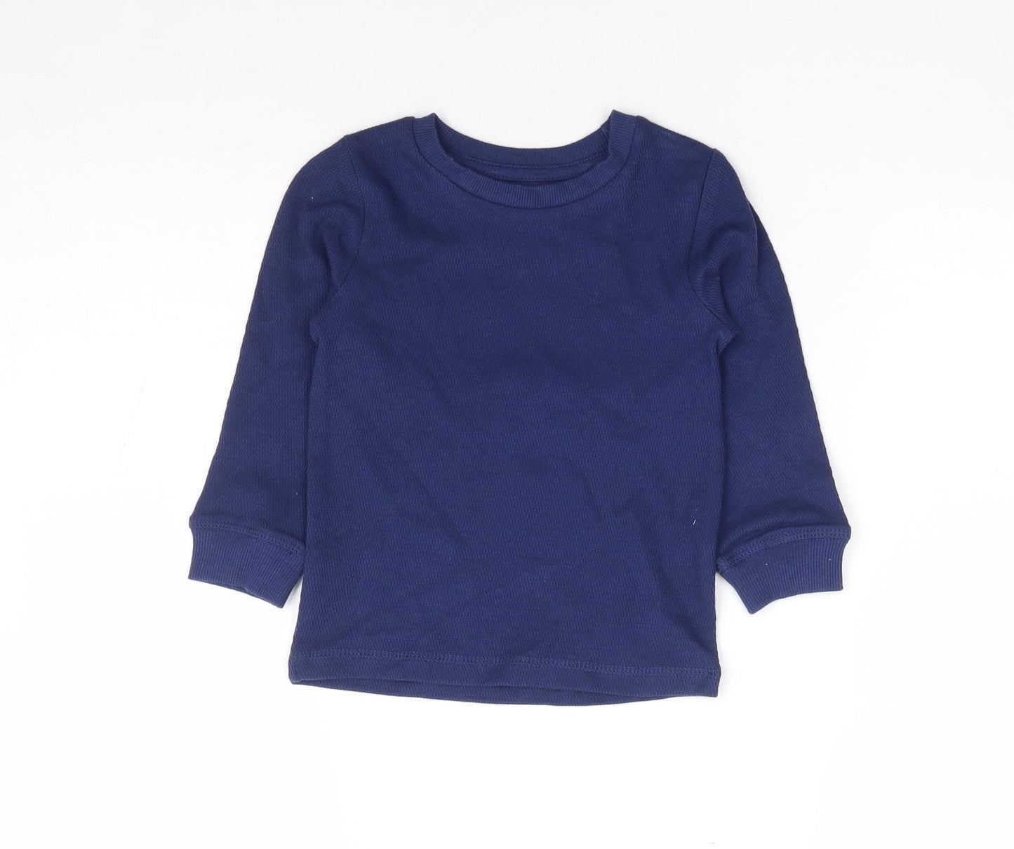 Dunnes Stores Boys Blue 100% Cotton Basic T-Shirt Size 12-18 Months Round Neck Pullover