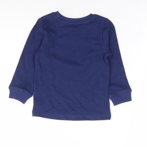 Dunnes Stores Boys Blue 100% Cotton Basic T-Shirt Size 12-18 Months Round Neck Pullover