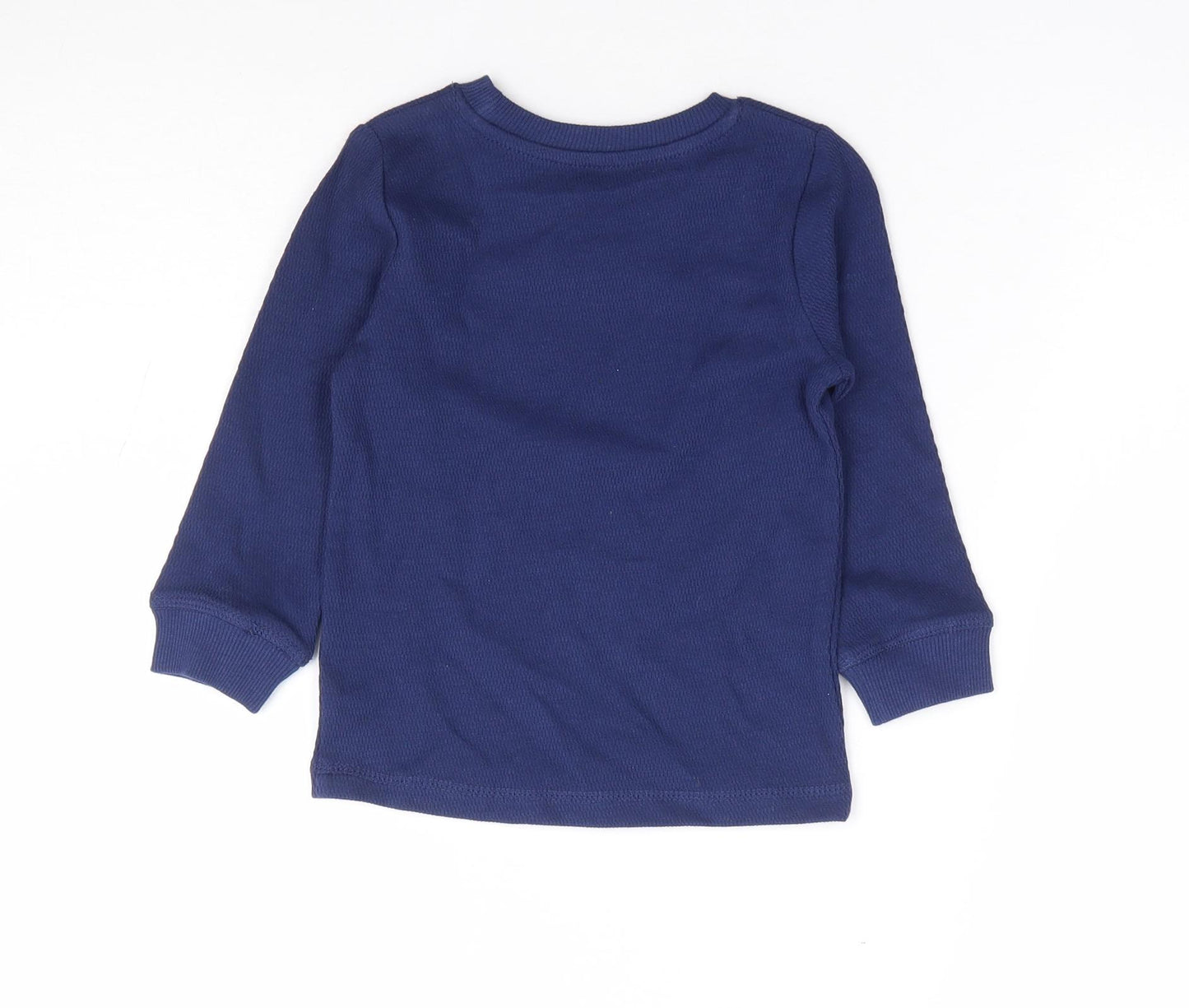 Dunnes Stores Boys Blue 100% Cotton Basic T-Shirt Size 12-18 Months Round Neck Pullover