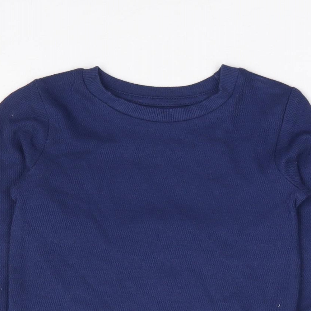 Dunnes Stores Boys Blue 100% Cotton Basic T-Shirt Size 12-18 Months Round Neck Pullover