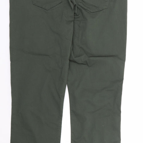 Dunnes Stores Womens Green Cotton Straight Jeans Size 18 L29 in Regular Zip
