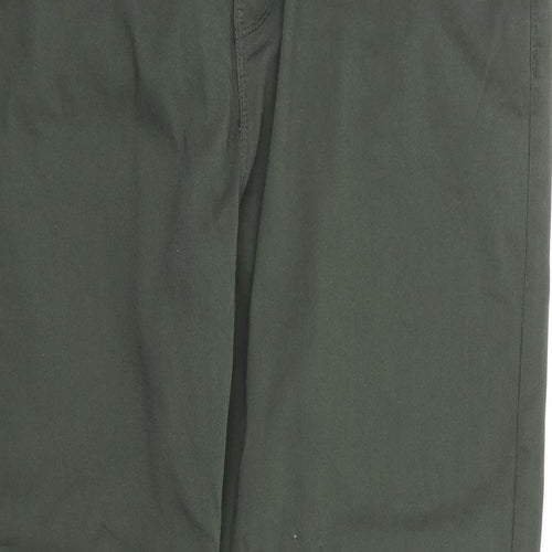 Dunnes Stores Womens Green Cotton Straight Jeans Size 18 L29 in Regular Zip