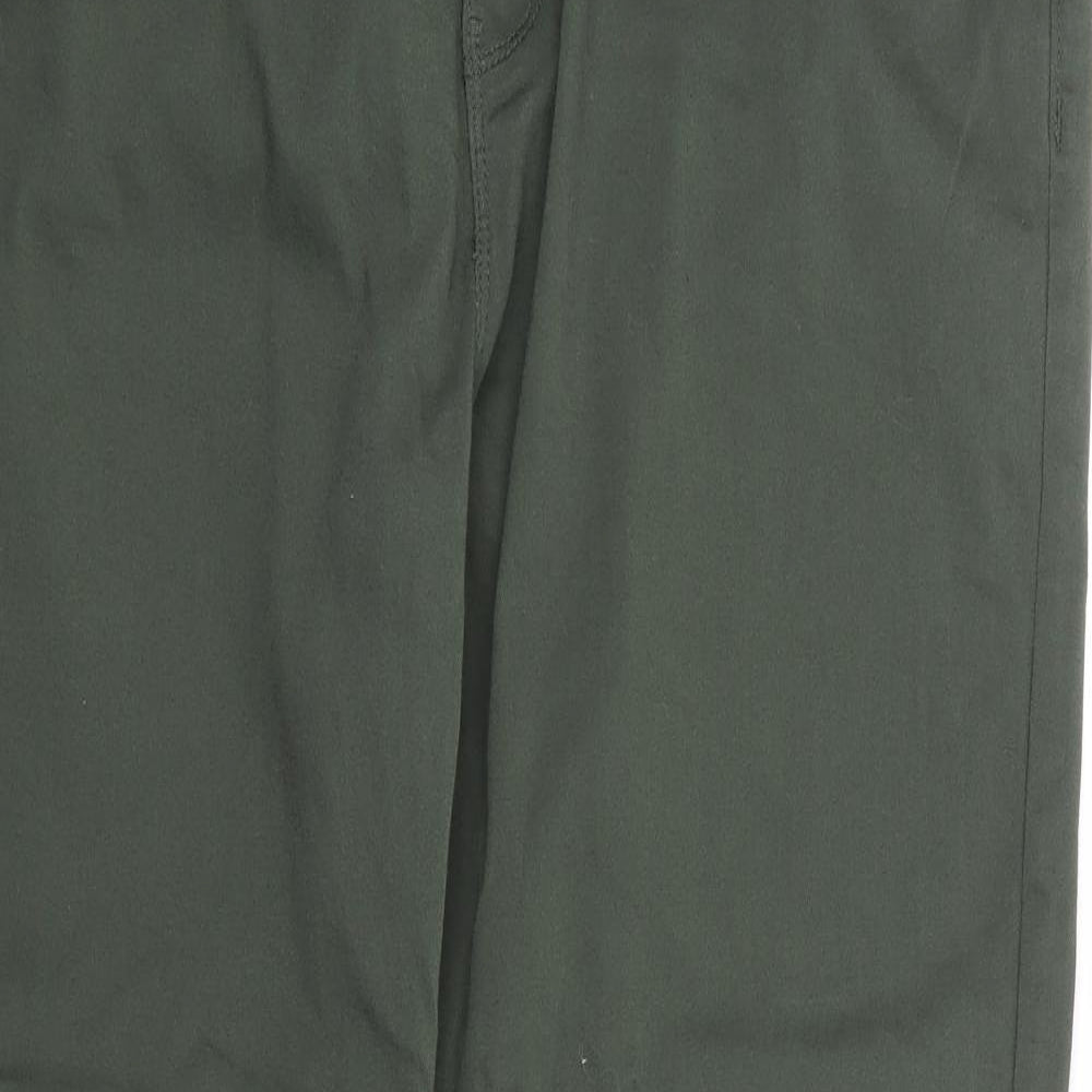 Dunnes Stores Womens Green Cotton Straight Jeans Size 18 L29 in Regular Zip