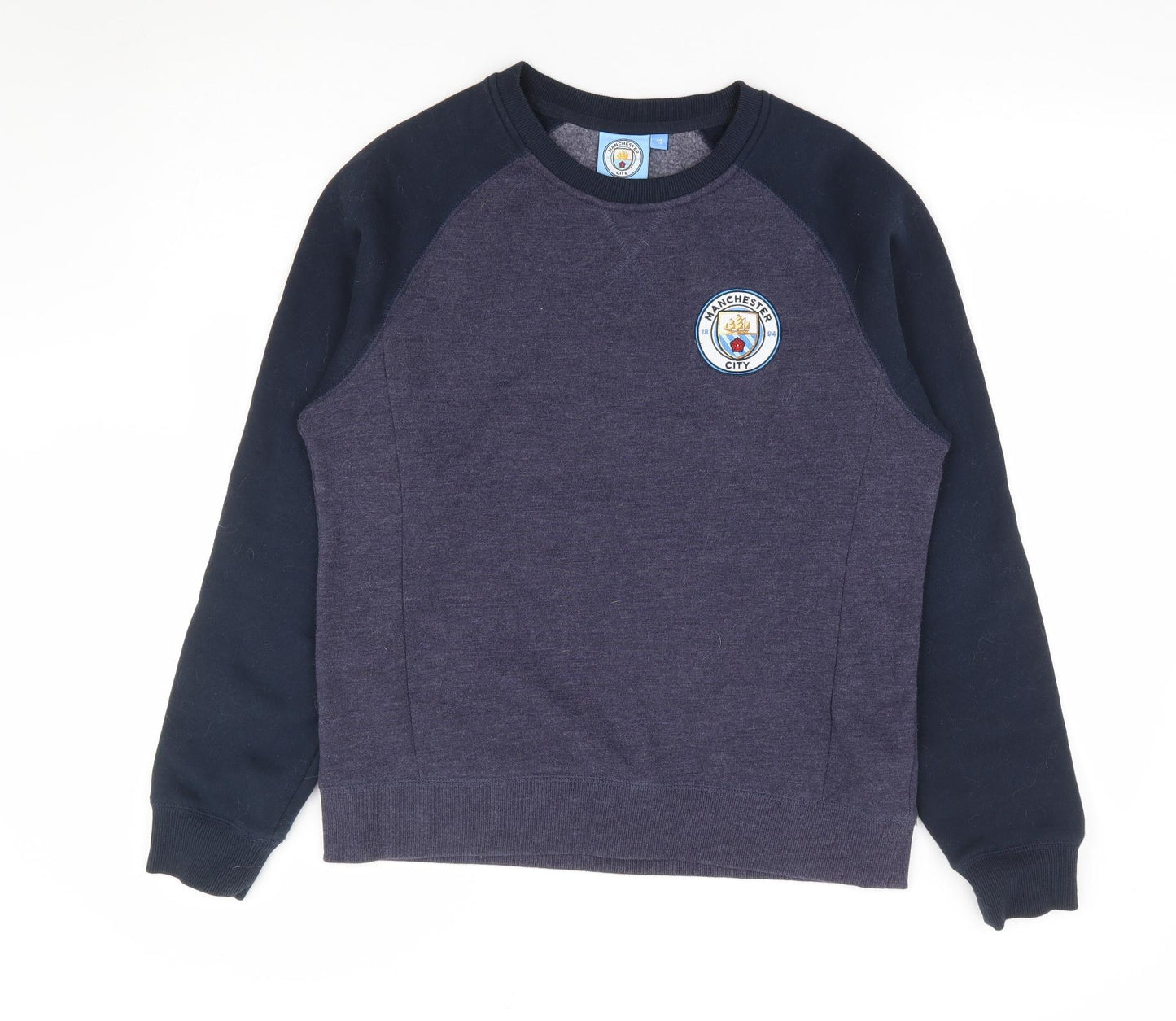 Fanatics Womens Blue Cotton Pullover Sweatshirt Size 12 Pullover - Manchester City
