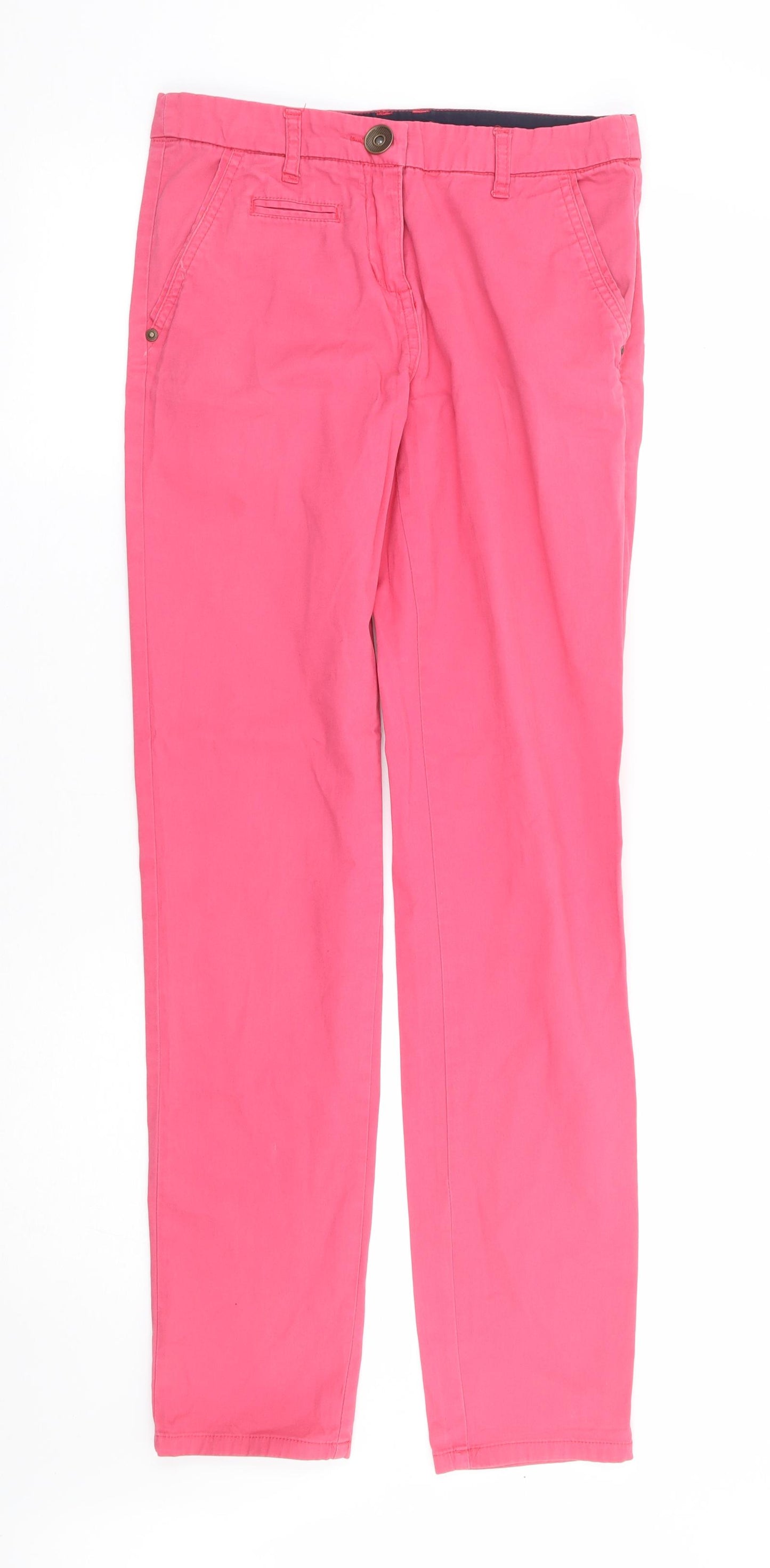 Primark Womens Pink Cotton Chino Trousers Size 6 L30 in Regular Zip