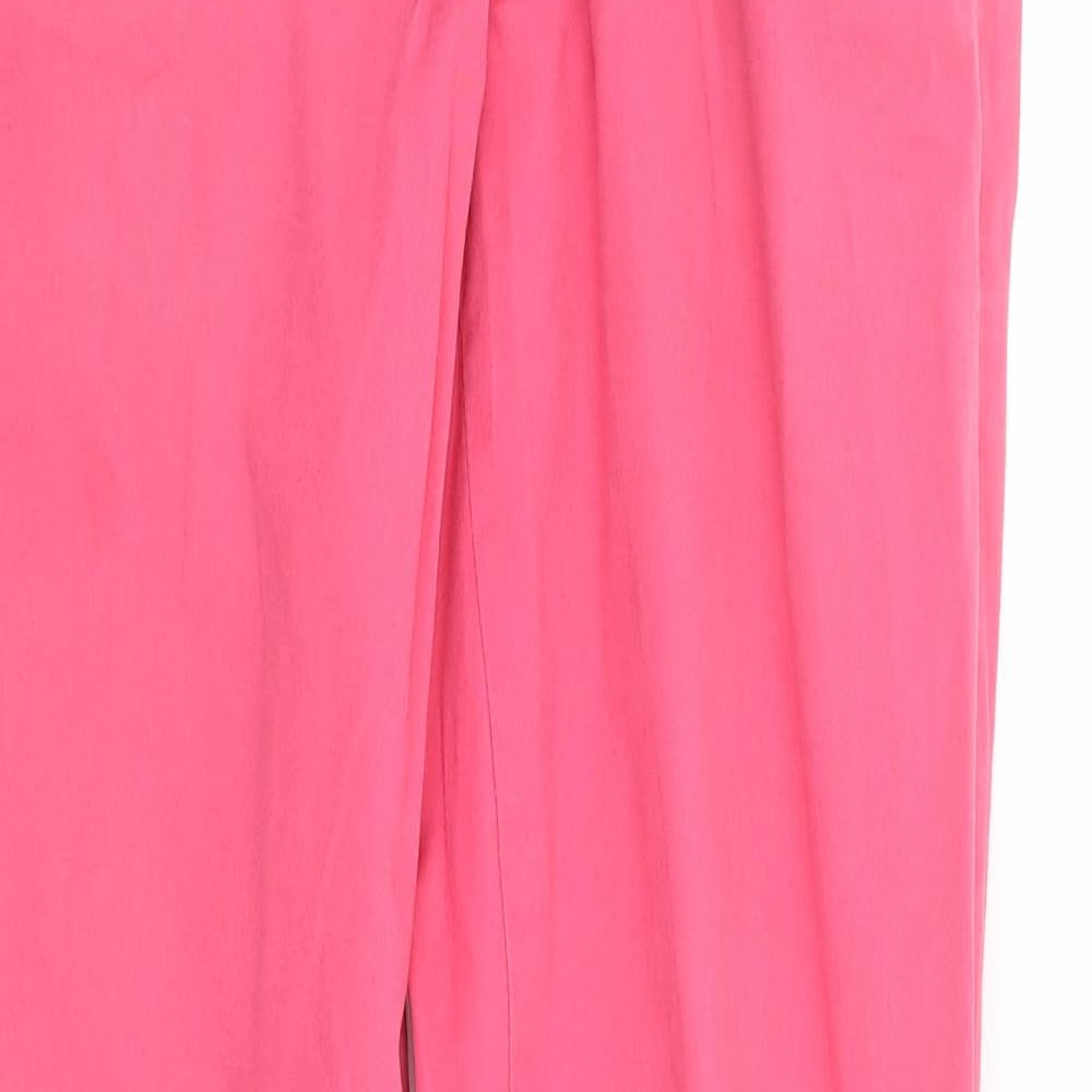 Primark Womens Pink Cotton Chino Trousers Size 6 L30 in Regular Zip