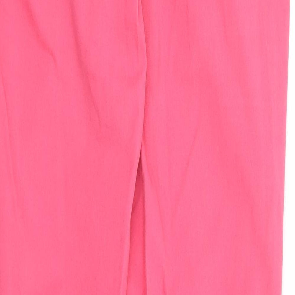 Primark Womens Pink Cotton Chino Trousers Size 6 L30 in Regular Zip