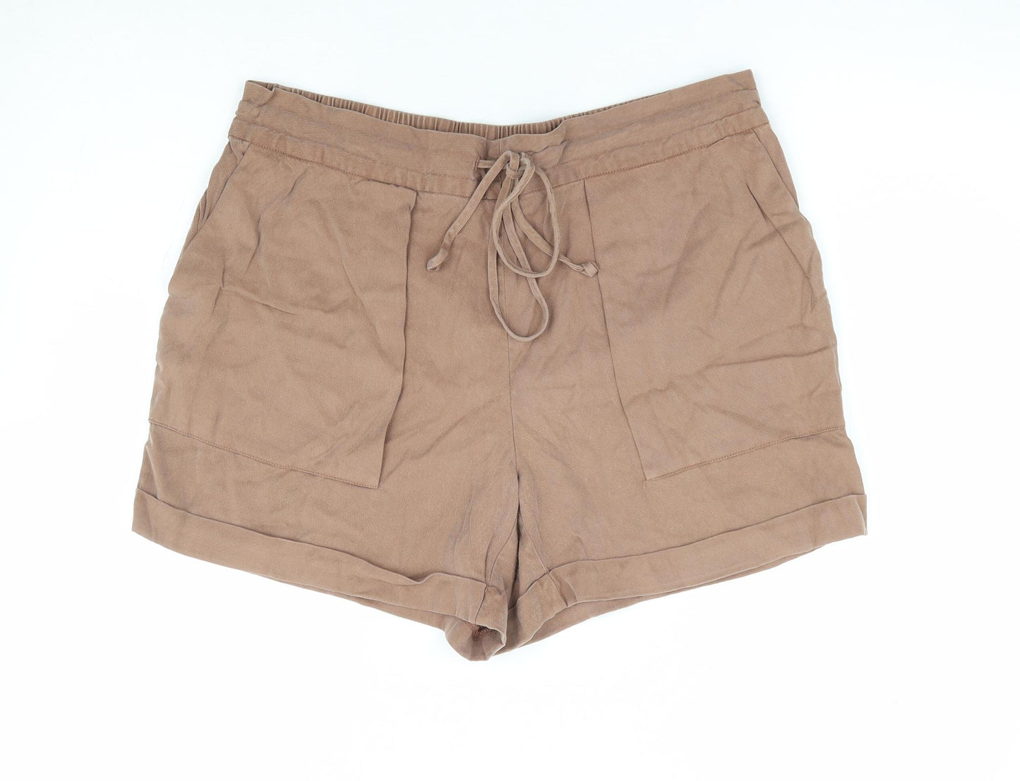 Paraphrase Womens Brown Lyocell Chino Shorts Size 14 L6 in Regular Drawstring