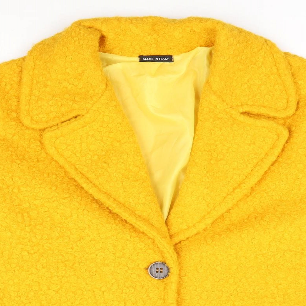 Made in Italy Womens Yellow Jacket Size 18 Button - Teddy