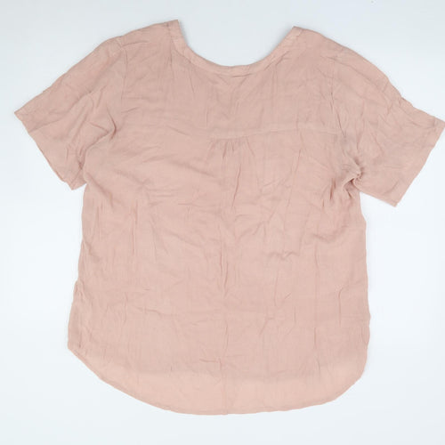 Kaffe Womens Pink Viscose Basic Blouse Size L V-Neck