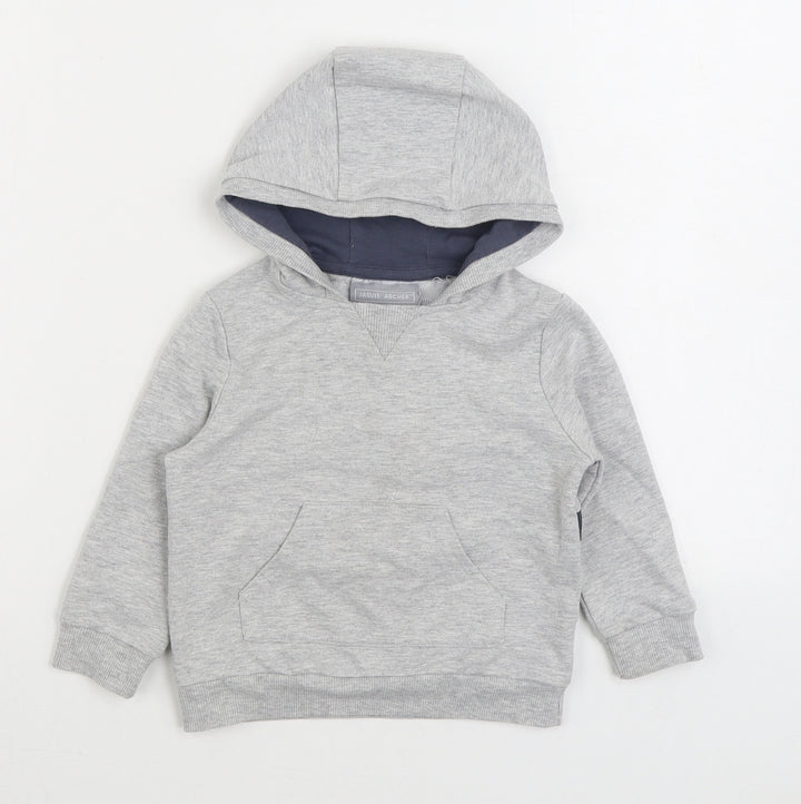 Jarvis Archer Boys Grey Cotton Pullover Hoodie Size 2 Years Pullover - Space Rocket Backpack