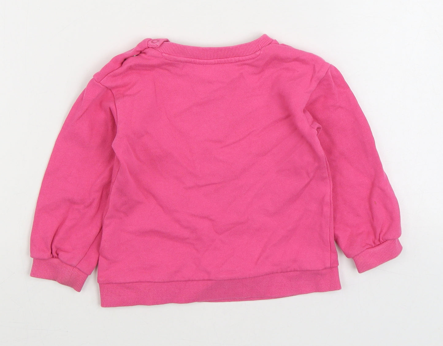 H&M Girls Pink 100% Cotton Pullover Jumper Size 18-24 Months Pullover - Sun Day