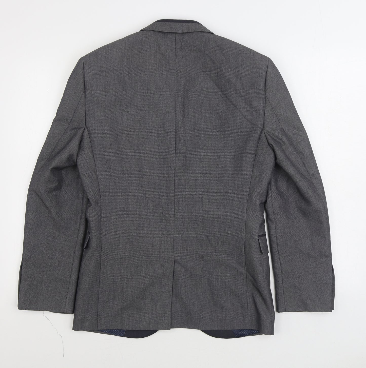 NEXT Mens Grey Polyester Jacket Suit Jacket Size 36