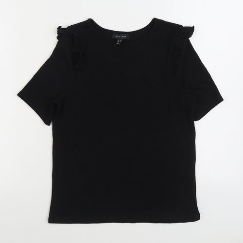 New Look Womens Black Boat Neck Viscose Pullover Jumper Size 10