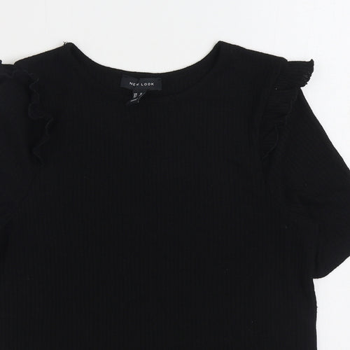 New Look Womens Black Boat Neck Viscose Pullover Jumper Size 10