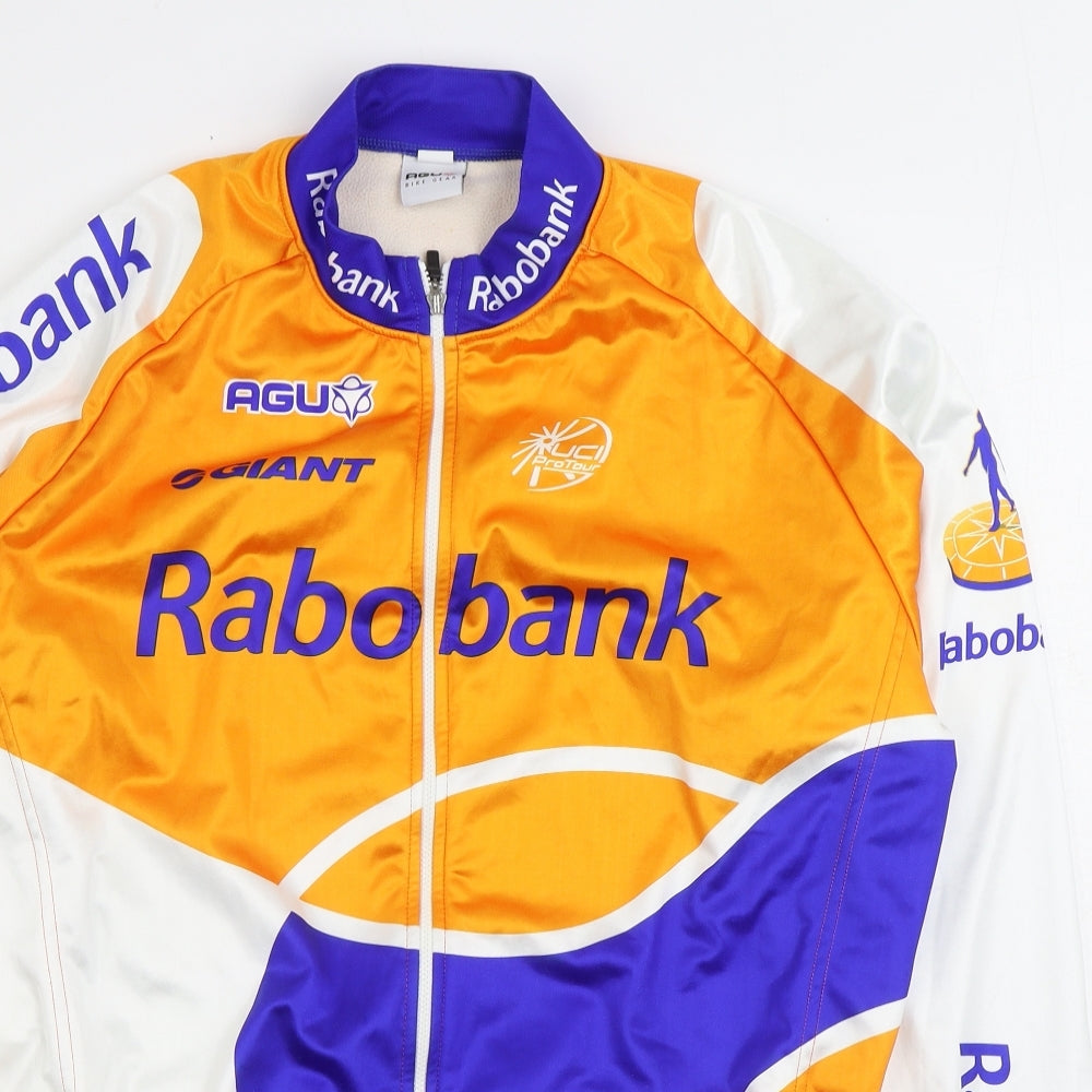 AUG Bike Gear Mens Multicoloured Geometric Jacket Size L Zip - Rabobank