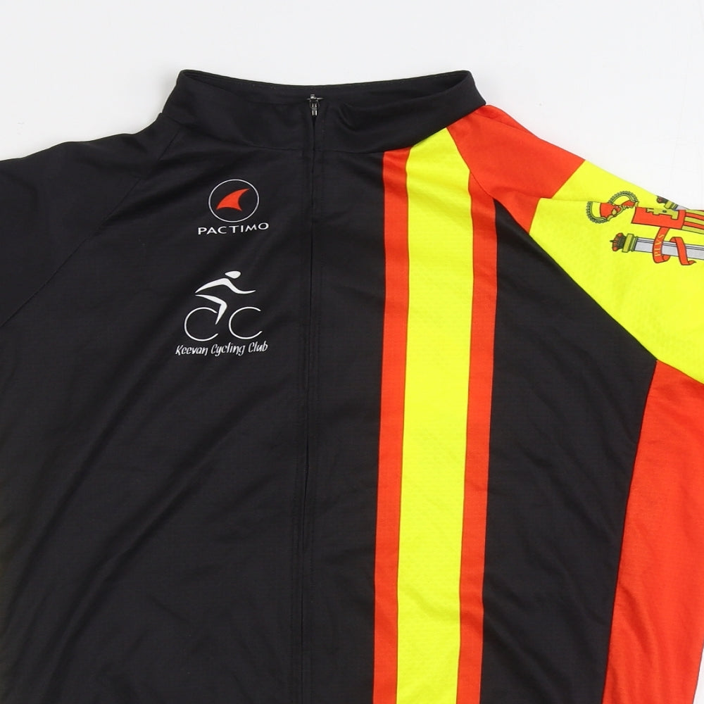 Pactimo Mens Multicoloured Geometric Jacket Size XL Zip - Keevan Cycling Club