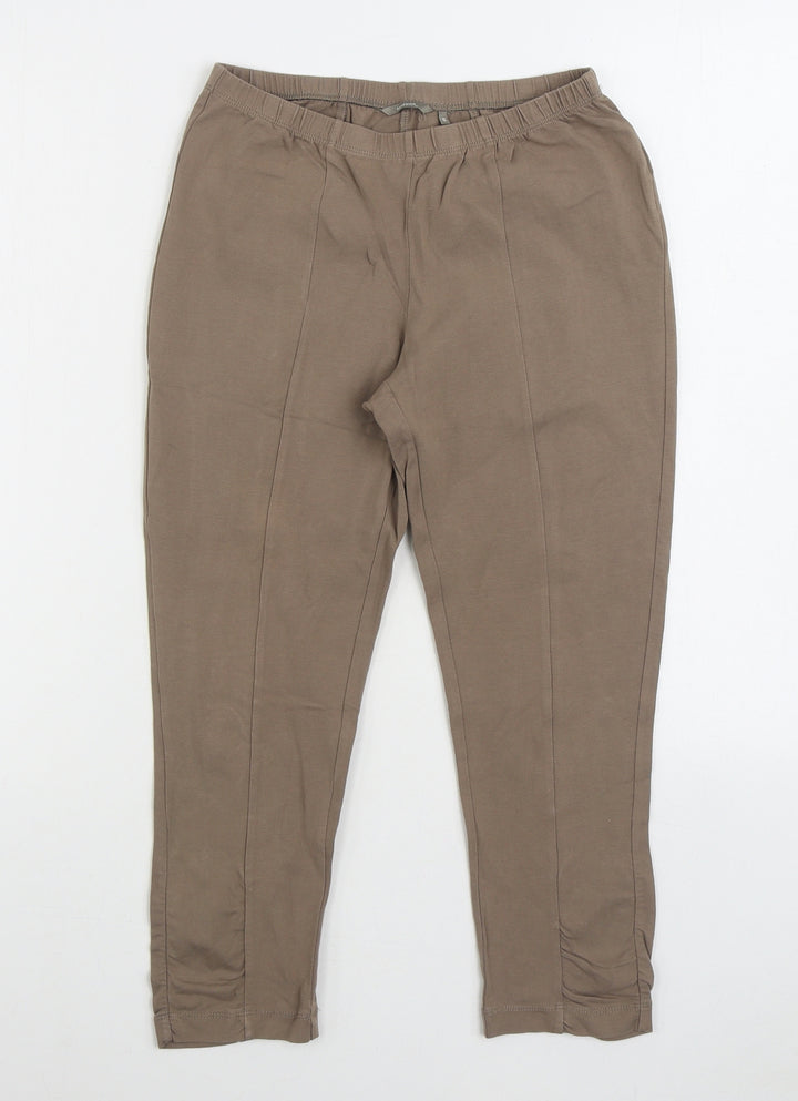 Sandwich Womens Brown Cotton Jogger Leggings Size S L22 in - Ruched Ankle