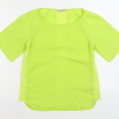Penny Black Womens Green Polyester Basic Blouse Size 10 Boat Neck