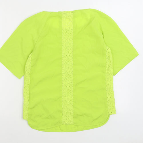 Penny Black Womens Green Polyester Basic Blouse Size 10 Boat Neck
