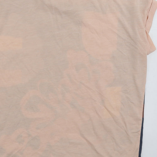 Dunnes Stores Womens Pink Geometric Polyester Basic T-Shirt Size S Boat Neck