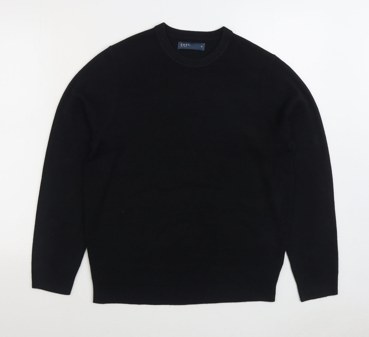 Matalan Mens Black Round Neck Acrylic Pullover Jumper Size M