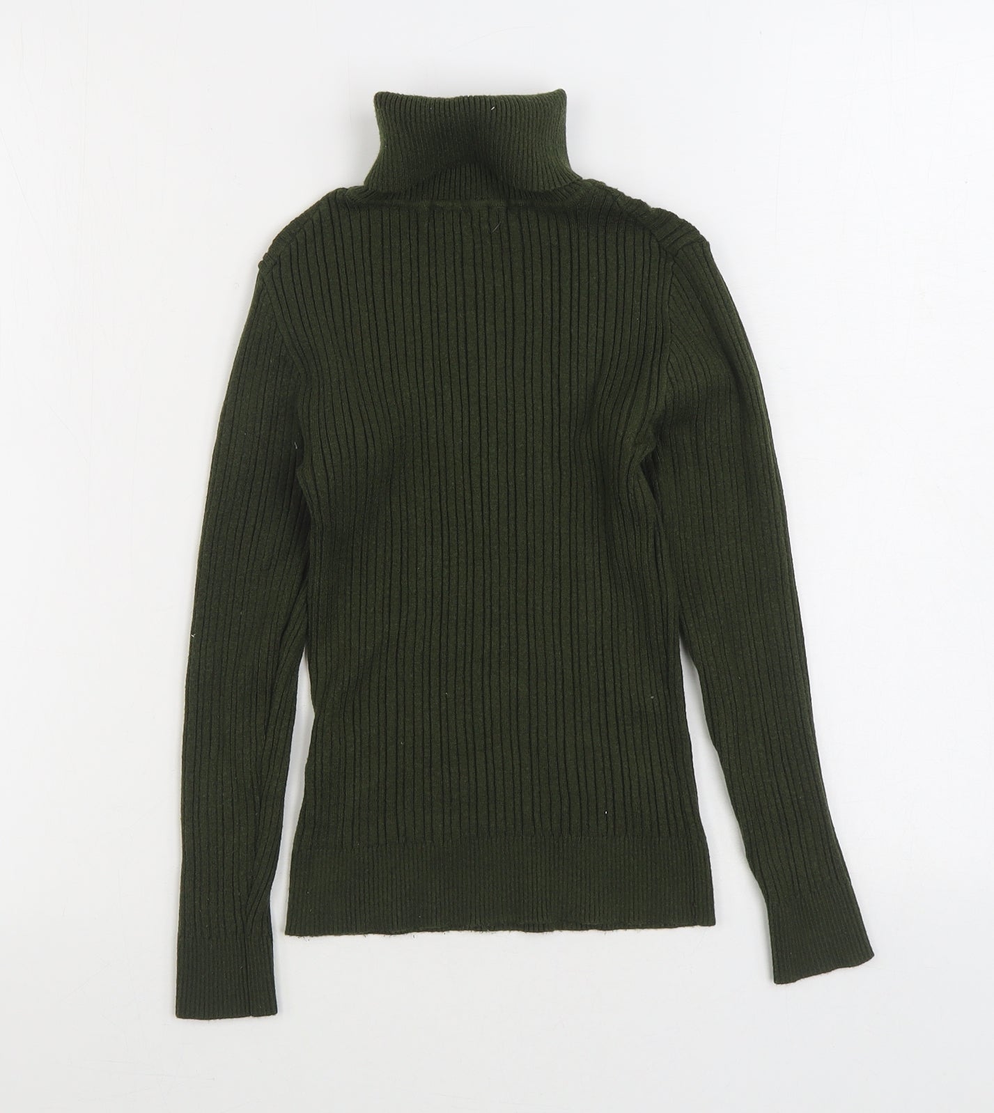 Primark Womens Green Roll Neck Viscose Pullover Jumper Size 10