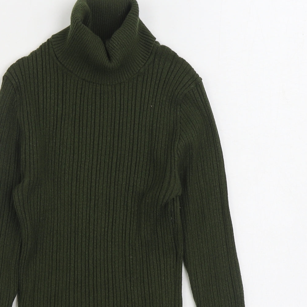 Primark Womens Green Roll Neck Viscose Pullover Jumper Size 10